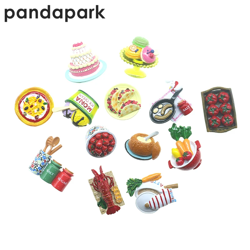 PANDAPARK 3D Полимерная искусственная еда холодильник магнитный сувенир кухонные инструменты украшение холодильника размещение сообщения наклейка кофе чай торт