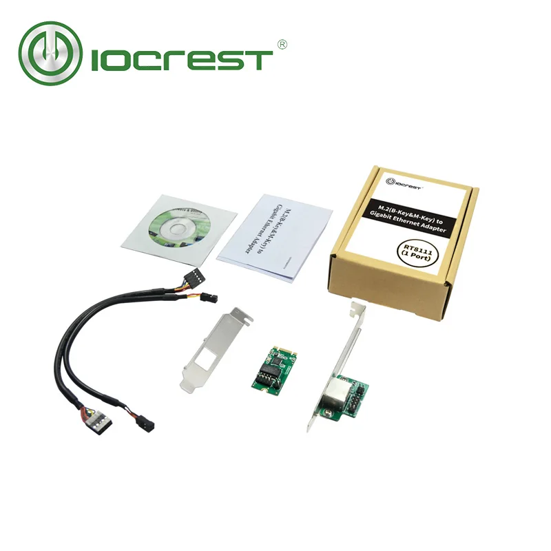 IOCREST сетевая карта 22x42 мм M.2 B Key и M для 1 порта 10/100/1000 Мбит/с гигабитная Ethernet
