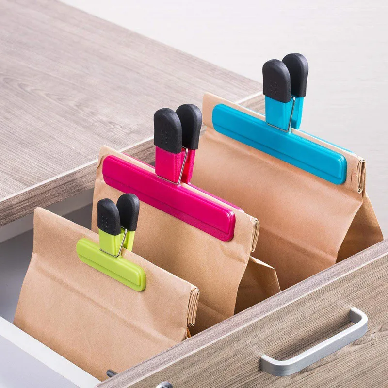 

Large Chip Bag Clips Food Clips Plastic Heavy Duty Air Tight Seal Grip Assorted Colors for Coffee Potato and Food Bags
