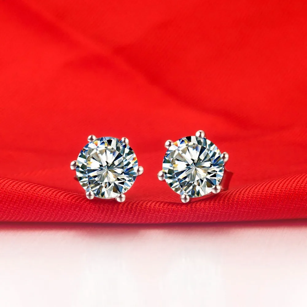 Женские серьги гвоздики из 18 каратного белого золота с бриллиантами|jewelry chandelier