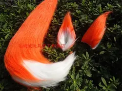 Лисий хвост ушной Сексуальная животных хвост аниме Хэллоуин вечерние Косплей Аксессуары Бесплатная доставка стиль в состоянии orange белый
