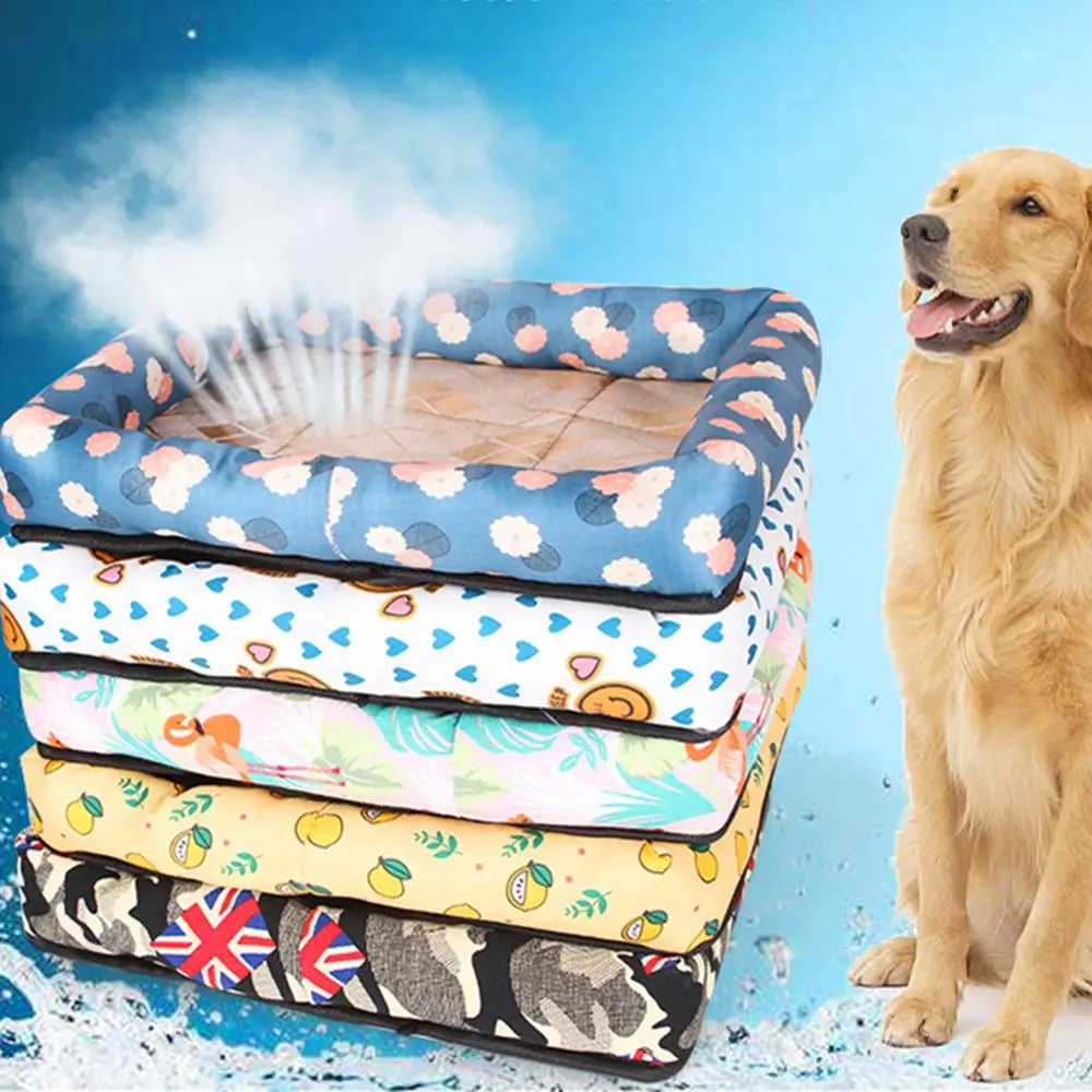 cheap Summer Cooling Mats Blanket Ice Pet Dog Bed Mats For Dogs Cats Sofa Portable Tour Camping Yoga Sleeping Pet Accessories