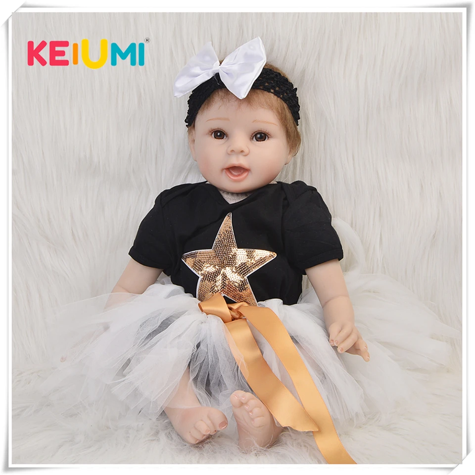 

New Arrival 22'' Realistic Reborn Dolls Soft Silicone Vinyl Newborn Doll 55cm Fashion Princess Babies Toy For Girl Kid Xmas Gift
