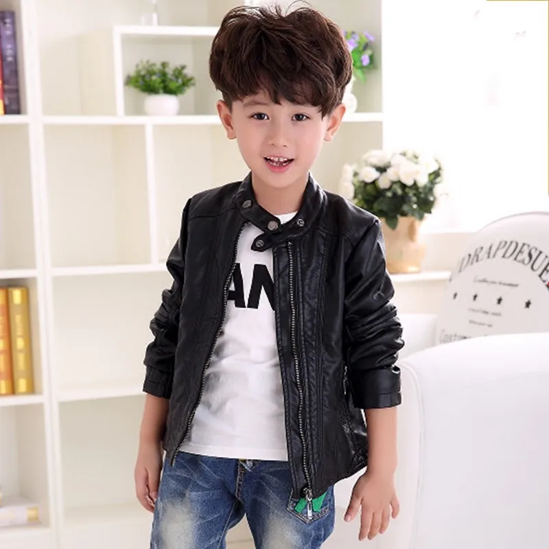 

New Leather Baby Boy Jacket Kids Coat Camperas Ninos Children Outerwear Kids Jacket 6CT105