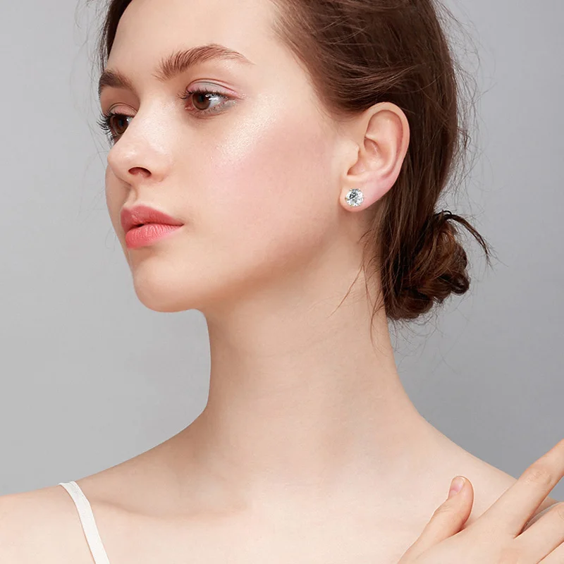 

Women Birth Month Sign Symbol Stud Earrings Alloy Cubic Zirconia Jewelry for Party KQS8