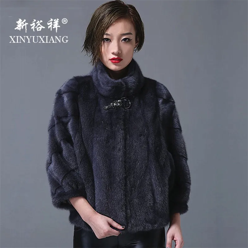 XINYUXIANG роскошная норковая шуба женская мода Полный Пелт натуральная импортная норковая Меховая куртка женская шуба из натурального меха 239NH