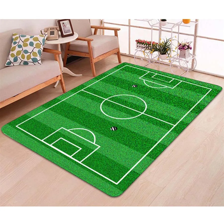 

New Design Football Field Pattern Carpet for Living Room Doormat Anti - Slip Floor Mat Baby Nursery Rug Children Carpet