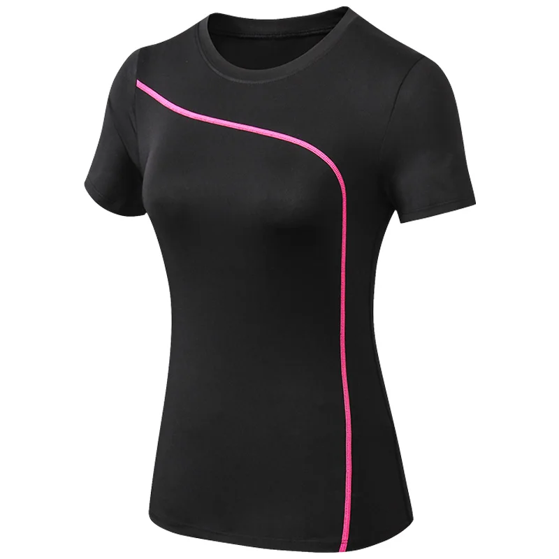 Yoga Top Sports T Shirt Yoga Shirt Sports Shirt Quick Dry Stretch Slim Fit Yoga Tops for Woman Short Sleeve Sports Fitness T Shirt Outdoor Running t-thirt Female Gym Yoga Shirt