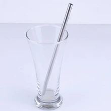 100 шт./лот FedEx DHL прямые Стиль соломка из нержавеющей стали Сталь соломинки около 6x210 мм