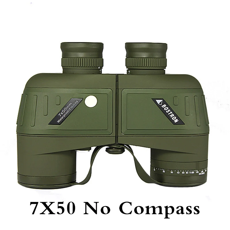 Мощный бинокль 7X50/10x50 hd Профессиональный Военный бинокль с цифровым компасом телескоп ночного видения окуляр фокус - Цвет: 7X50 No compass