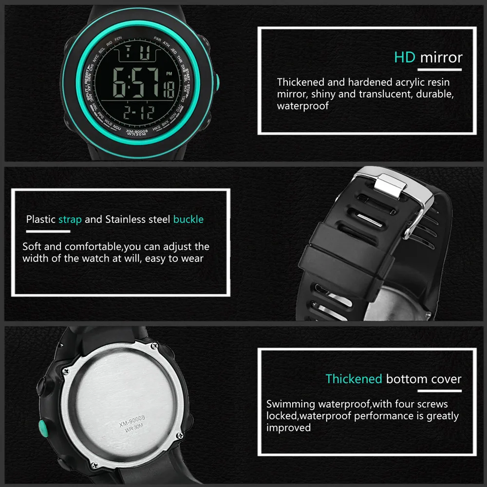 Роскошные Для мужчин аналоговый цифровой в стиле милитари спортивные светодио дный Водонепроницаемый наручные часы 2018 новые часы Для