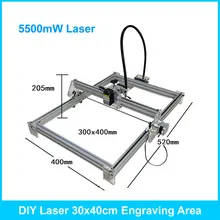 5500mW DIY Desktop Mini Laser Engraver Engraving Machine Laser Cutter Etcher CNC Picture Logo Printer 30*40cm