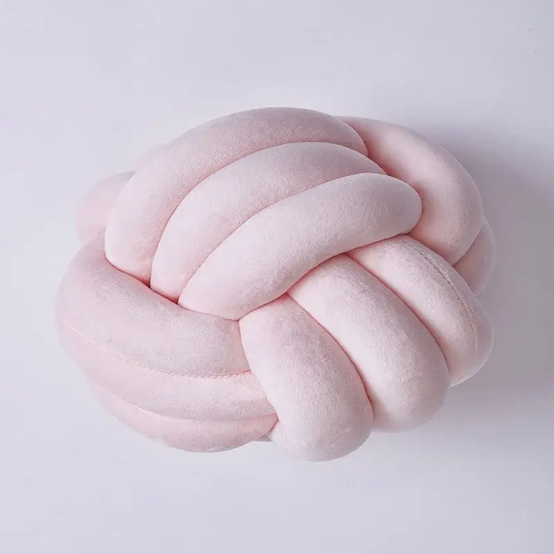 Pink 3 knots Креативный круглый Североевропейский Тип 3D подушка узлом Диван офисный стул Высококачественная плюшевая подушка с наполнителем чехол с PP хлопок - Цвет: Pink 3 knots