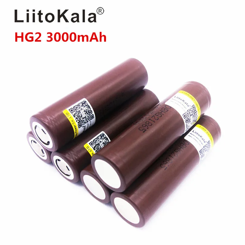 LiitoKala Lii-HG2 18650 18650 3000mah перезаряжаемый аккумулятор для электронных сигарет высокой мощности разряда, 30A большой ток