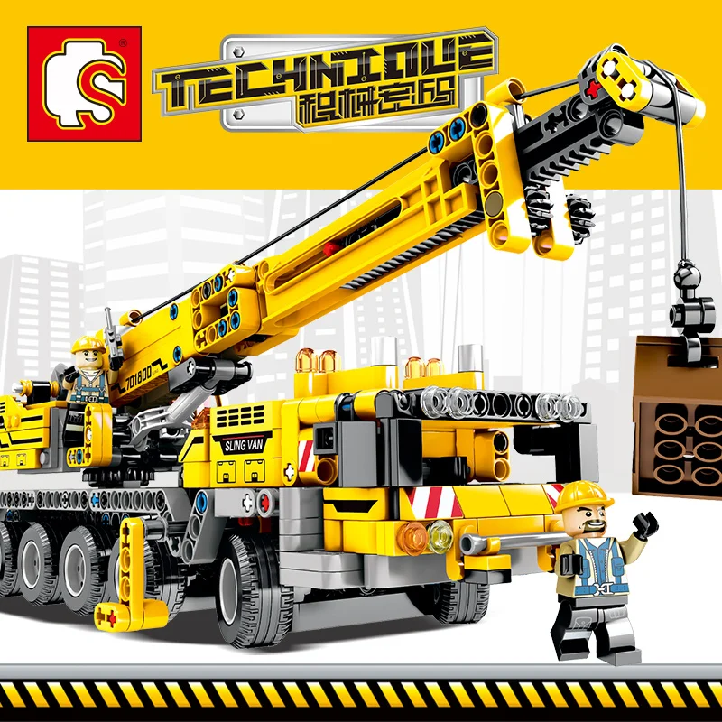 

Sembo Mobile Crane MK II Sets Building Blocks Bricks figures 20004 LeSet Technic 42009 Educational Toys Birthday Gifts