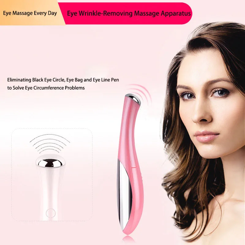 Eye Massager Eyes Wrinkle Dark Circles Removal Pen Massage Relieve Eye Fatigue Electric Eye Massager Mini Vibration Massage Appa