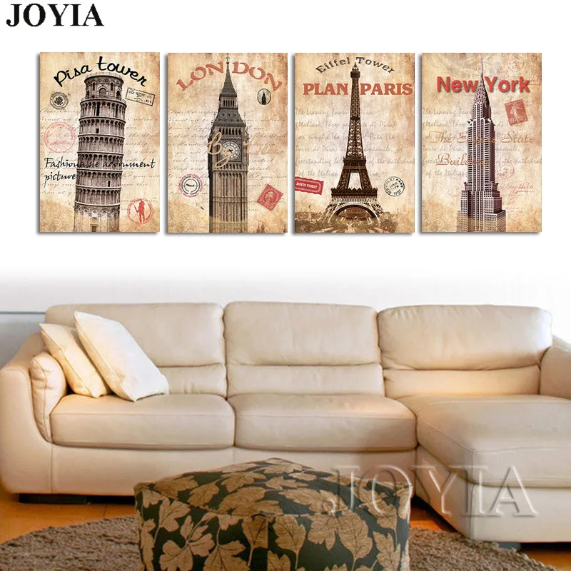 4 шт. декоративные картины на холсте без рамки|art painting|wall art paintingpainting print |