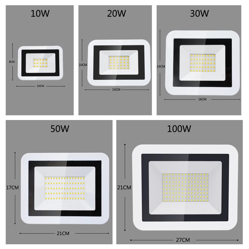 Теплый белый/холодный белый Светодиодный прожектор, 10 Вт, 20 Вт, 30 Вт, 50 Вт, 100 Вт, IP66, водонепроницаемый, 220 В, садовый прожектор, светильник, напольный Точечный светильник, настенный светильник