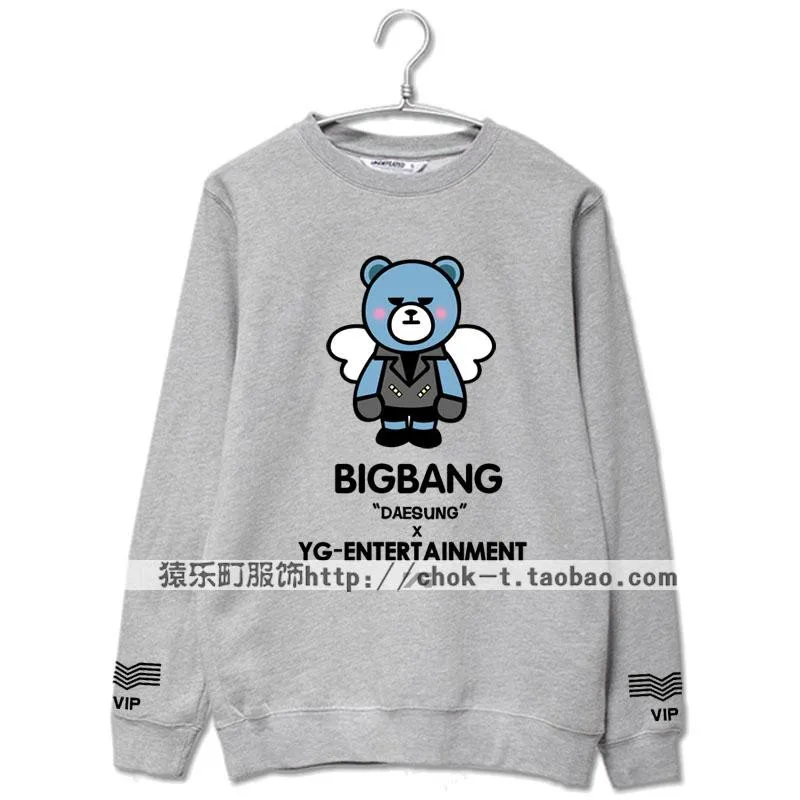 Новое поступление весна осень KPOP BIGBANG сделал Тур милый медведь печати толстовки Модные vips o шеи поддерживающий спортивный свитер