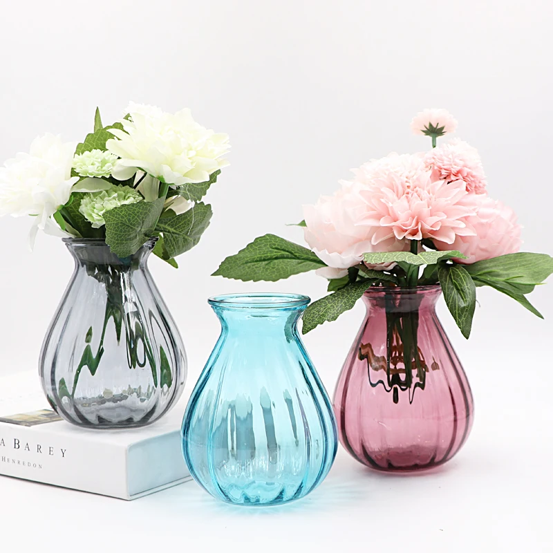 Buy Glass Vase Hydroponics Green Transparent Flower