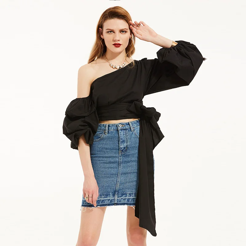 View Black Lace Up Shirt Outfit Pictures