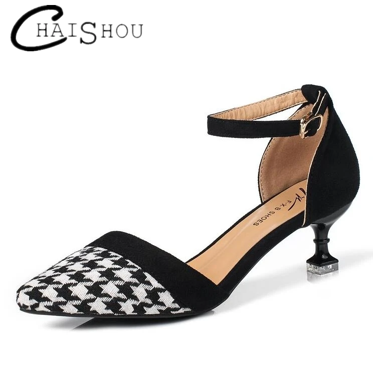 

women High heels shoes Ladies Sexy Pointed Toe Pumps Buckle heels dress wedding shoes women lattice Shallow mouth sandals U151