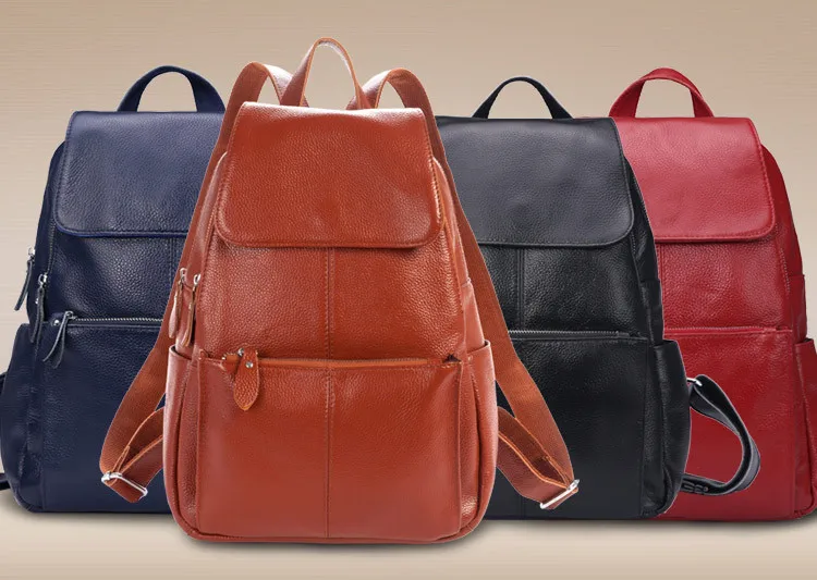 genuine leather women backpack  (2)