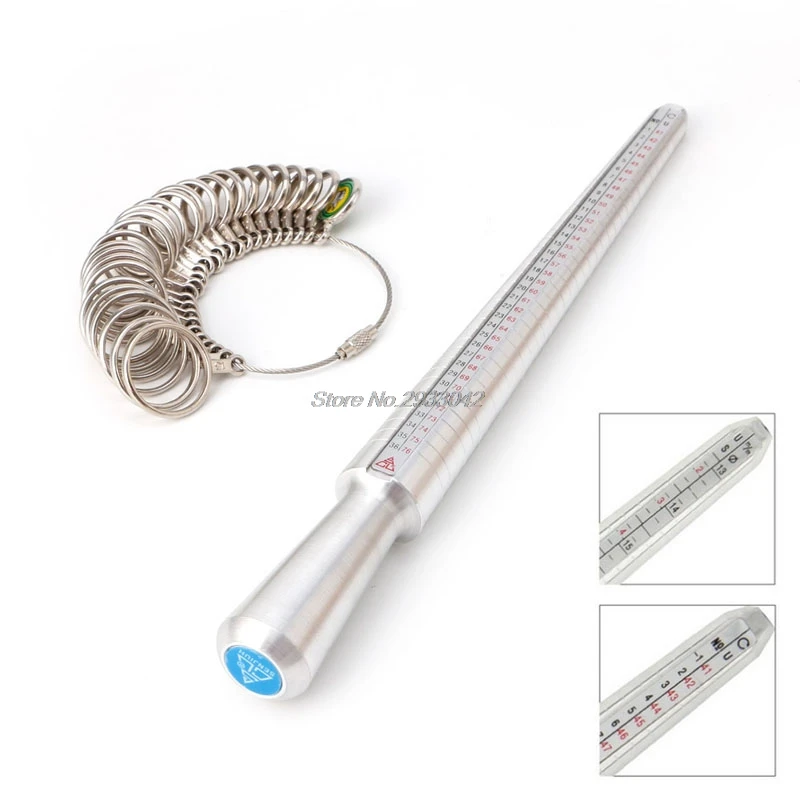 

Metal Ring Sizer Guage Mandrel Finger Sizing Measure Stick Standard Tool Set-W128