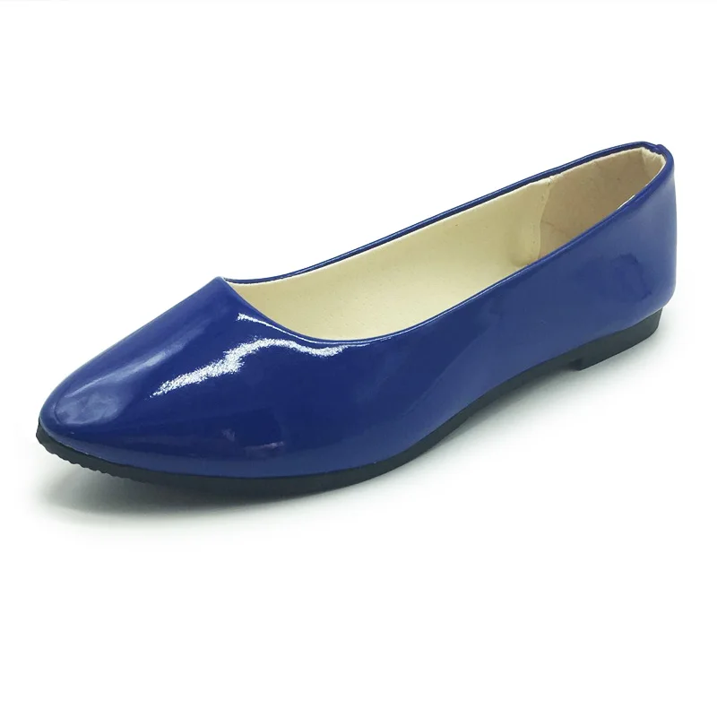 Candy Color Loafers Summer Ladies Flat Shoes Patent Leather Women Flats Comfortable Slip On Shoes Woman Plus Size EU42 WSH2215 3