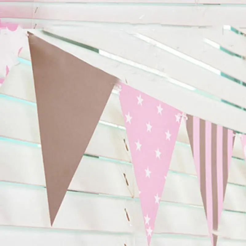 3 м 12 флаг синий/розовый бумажная доска гирлянда баннер для детского душа день рождения украшение детской комнаты гирлянда овсянка