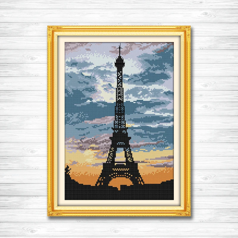 

The tower at dusk scenery paintings counted printed on canvas DMC 14CT 11CT chinese Cross Stitch Needlework Sets Embroidery kits
