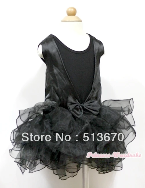

Plain Style Black Tank Top With Black Lace See Through Multi-layer Party Dress MAPD039