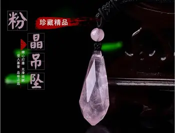 

Natural crystal spirit pendulum pendant pink crystal pendulum pendant necklace pendant