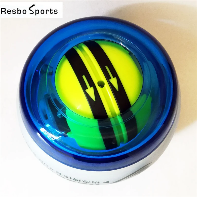 Resbo 30LBS светодиодный шар для разминки запястий гироскоп Автозапуск силы спиннинг сила запястья укрепить мяч ротора тренажерный зал ручной тренажер Гиро шаров для занавесок - Цвет: Синий