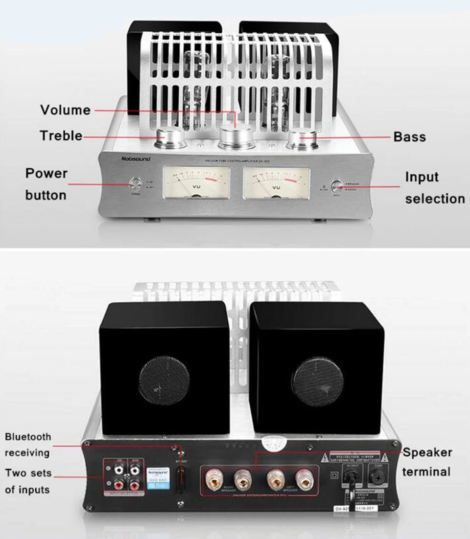 Nobsound DX-925 HiFi усилитель мощности электронный ламповый усилитель Bluetooth усилитель HiFi Гибридный одноконцевый усилитель мощности класса А