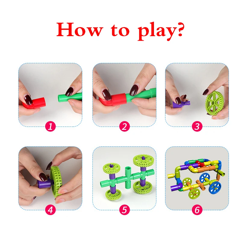 DIY Pipeline Block Colorful Educational Water Pipe Building Blocks Assembling Pipeline Tunnel Block Model Toy For Kids Gift (3)