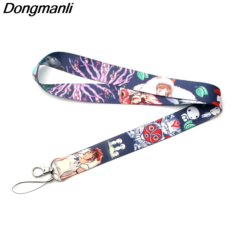 

P3155 Dongmanli Princess Mononoke Lanyards For Keychain ID Card Pass Gym Mobile Phone USB Badge Holder Hang Rope Lariat Lanyard