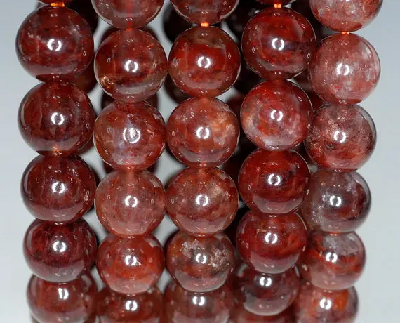 

11mm Ruby Red Quartz Gemstone Grade AAA Round Loose Beads 7.5 inch Half Strand (90186071-833)