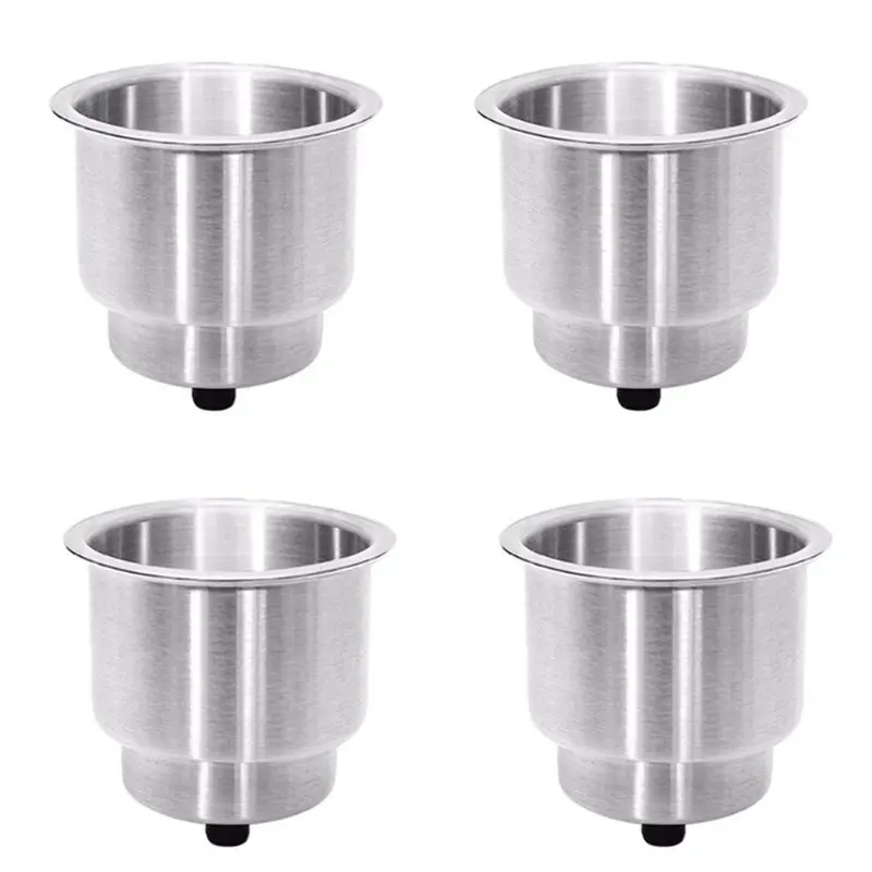 4X Stainless Cup Holder Drink Holder with Sticker for Boat RV Camper