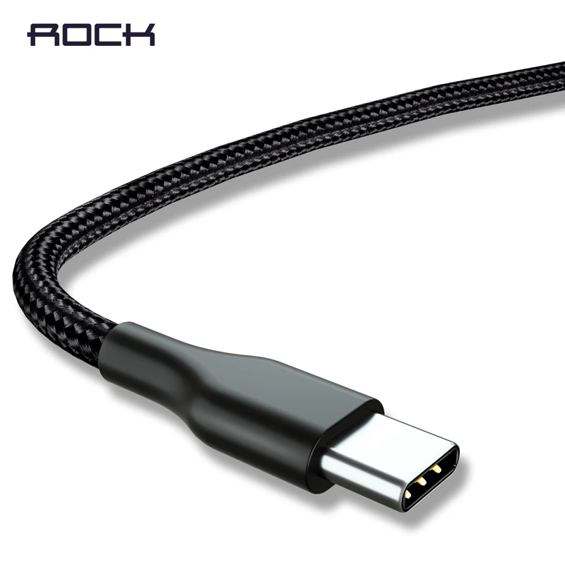 

ROCK USB Type C Cable For Huawei P20 pro P10 USB Charging Data Cable For Samsung Galaxy S9 S8 One plus 6t 6 5t USB Type-C Cord