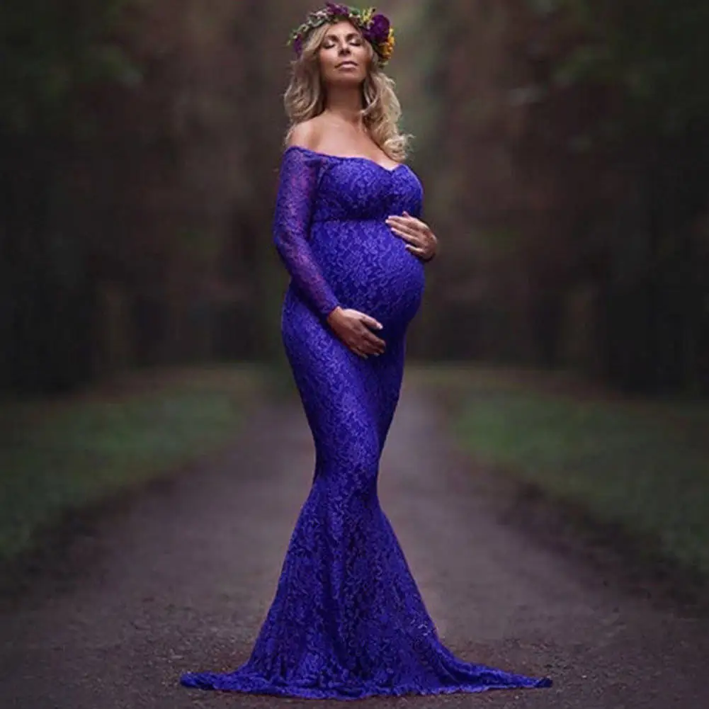 Модное платье макси для беременных, для фотосъемки, для беременных, кружевное платье, нарядное, для фотосъемки, летнее платье для беременных, плюс