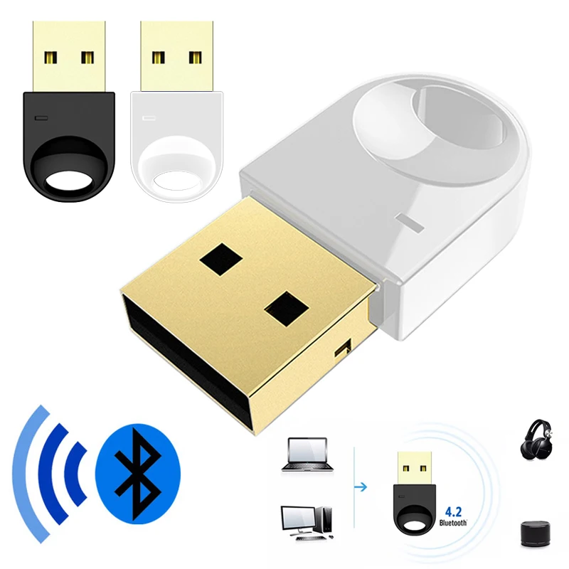 

USB Bluetooth Adapter for Wireless Earphone Computer Bluetooth Speaker 4.2 Driver Free Bluetooth Dongle Receiver Transmitter