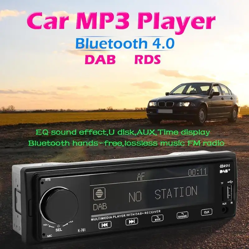 

SWM K701 DAB Car Stereo MP3 Player Bluetooth RDS AUX AM FM Radio Receiver In Dash Head Unit