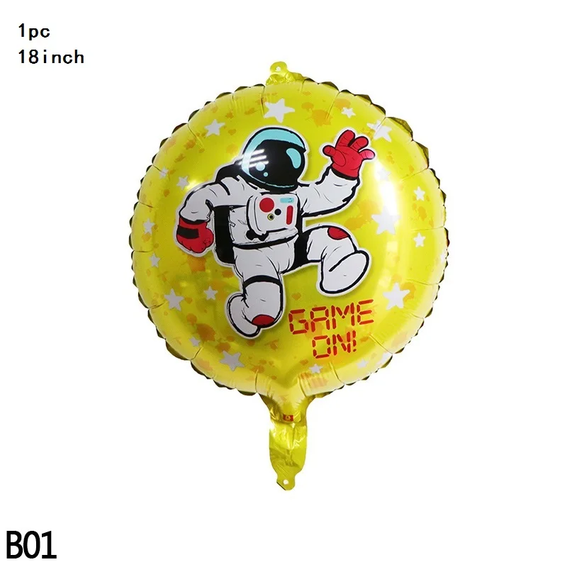 Космическая тематическая вечеринка на день рождения космонавты и ракеты корабль фольгированные шары галактика солнечная система Дети День рождения украшение игрушка мяч - Цвет: B01