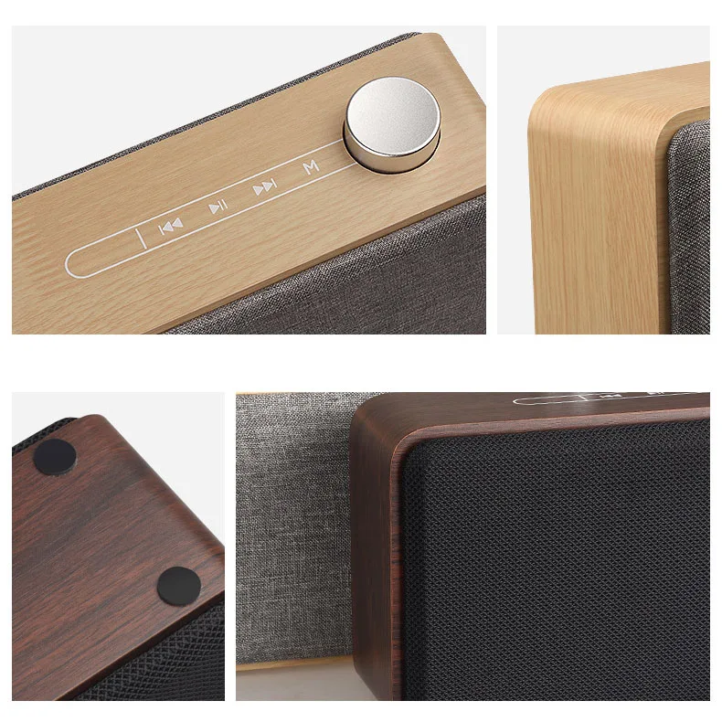 Portable Wooden Bluetooth Speaker Touch Control