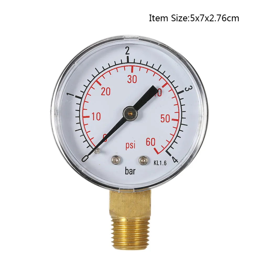 Горячий профессиональный бассейн спа фильтр манометр для воды мини 0-60 PSI 0-4 бар Боковое крепление 1/4 дюймов Трубная резьба TS-50