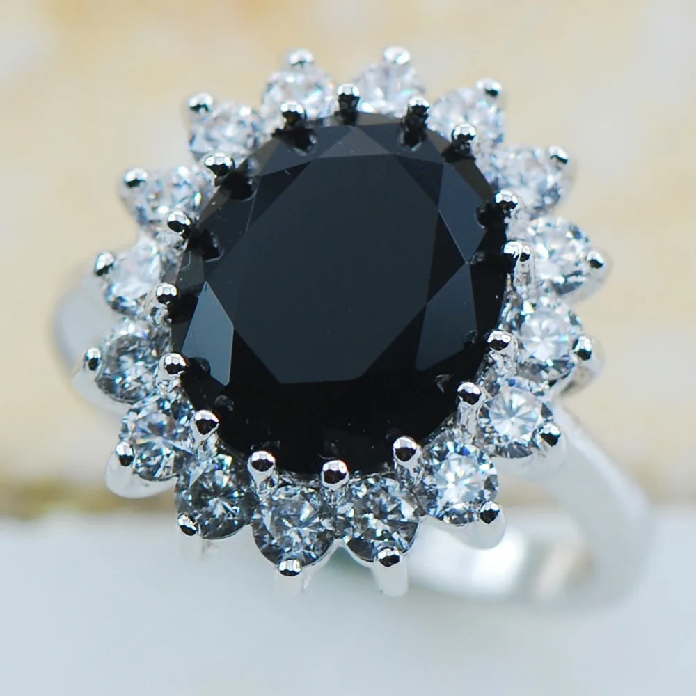 Black Onyx 925 Sterling Silver Top Quality Fancy Jewelry wedding  Ring Size 5 6 7 8 9 10 11 F1178