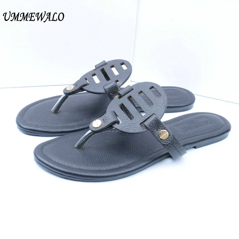 ladies leather flip flops sandals