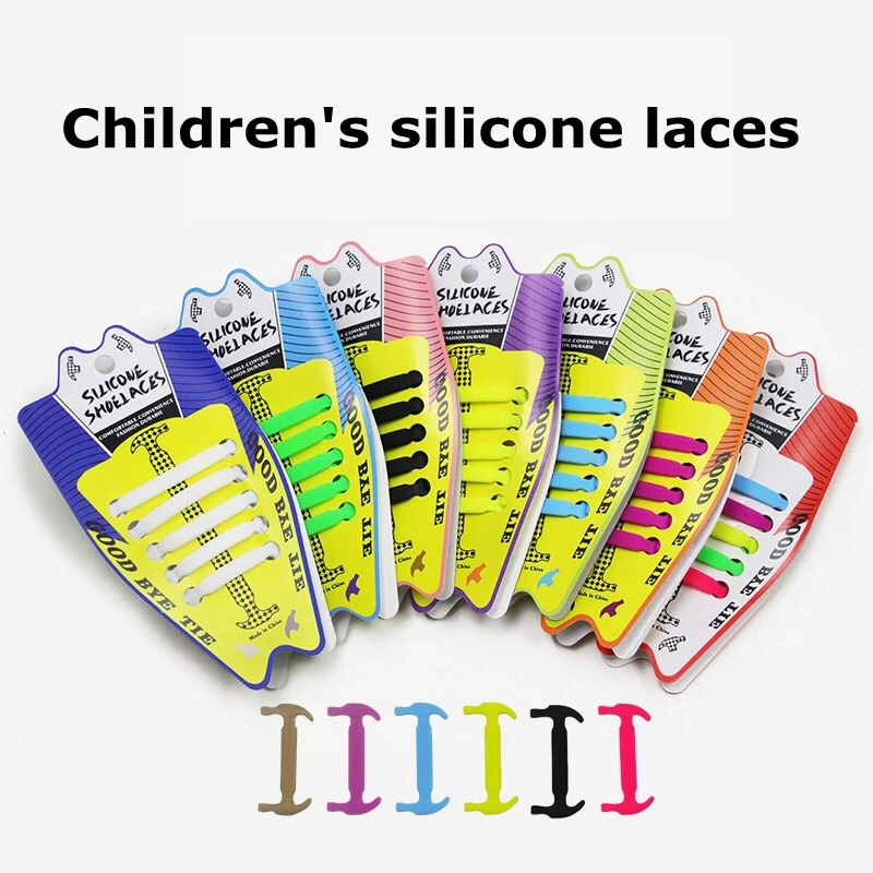 10Pcs/Set Elastic Silicone Shoelaces Children Athletic Running No Tie ShoeLaces All Sneakers shoes lace Fit Strap Shoelace