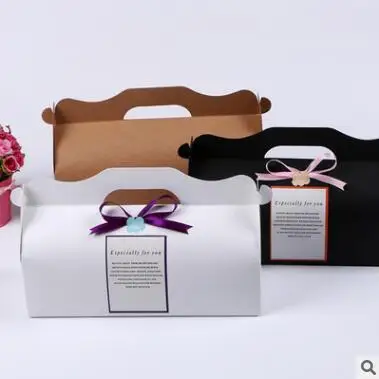 

2018 New Cupcake Package Box Paper Boxes With Handle Cookies Packing Box Cupcake Storage Holder Wedding Party Events Supplies